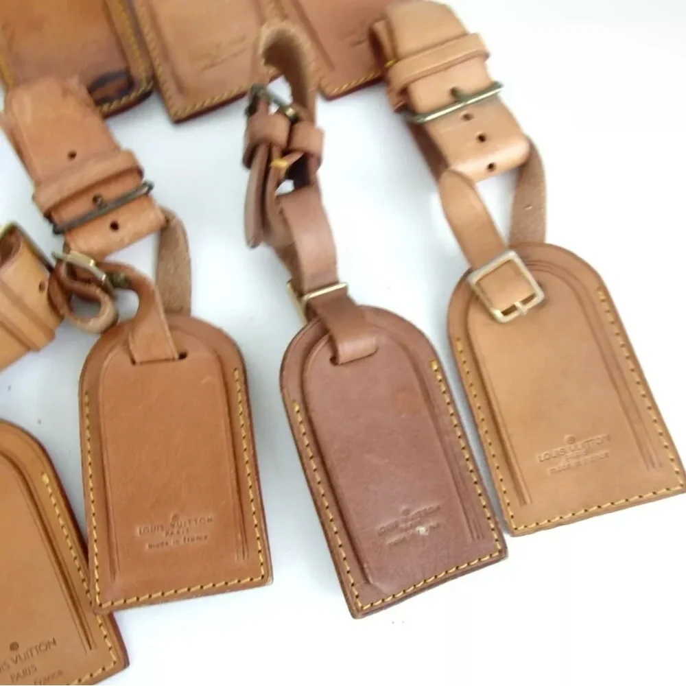 Set of 10 Louis Vuitton luggage name tags leather - Picture 4 of 9